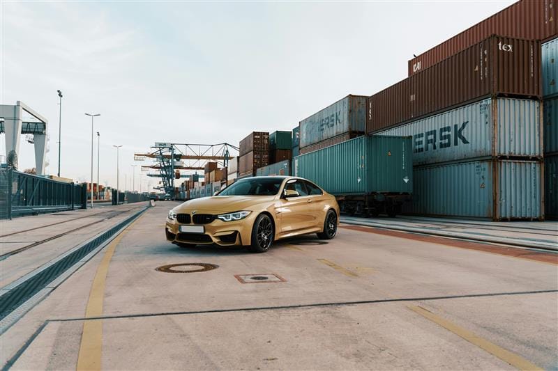 Vehicle being loaded for international shipment to Australia