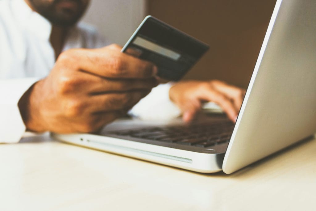 Customer making an online purchase from Ecommerce store